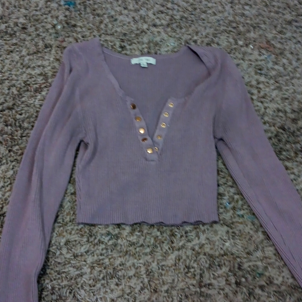 A purple cropped long sleeve